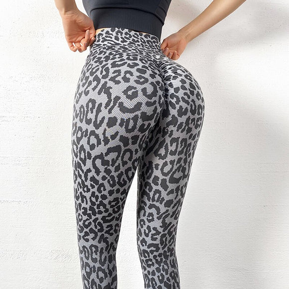 Women Leopard Zebra Scrunch Butt High Waist Stretchy Tight Leggings