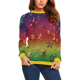 Rainbow Stars All Over Print Crewneck Sweatshirt for Women (Model H18)