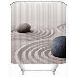Bathroom Decorative Waterproof Sand Stone Printed Pattern Shower Curtains