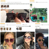 Big Cat Eye Women Black Mirror Designer Brand High Quality Vintage Sunglasses