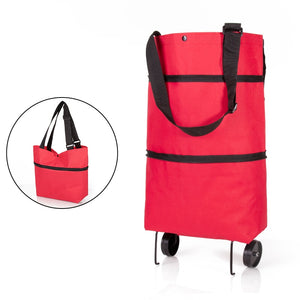 Pull Cart Trolley Wheels Foldable Reusable Organizer Shopping Bag
