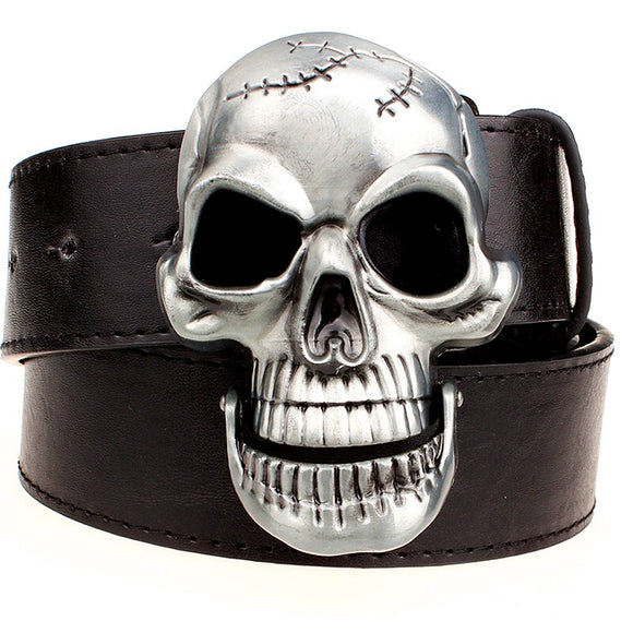 Vintage Western Skull Head Belt Buckle