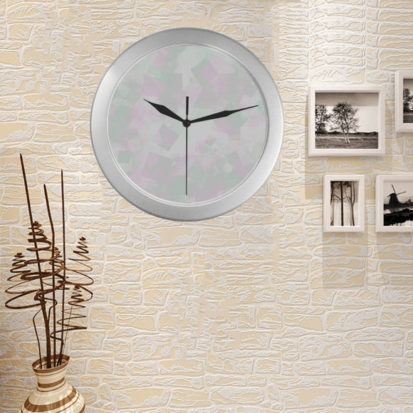 Clear Mint Silver Color Wall Clock