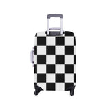 Black White Checkers Luggage Cover/Small 24'' x 20''