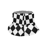 Black White Checkers All Over Print Bucket Hat