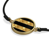 Black Gold Stripes Cord Bracelet