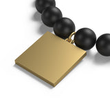 Black Gold Stripes Matte Onyx Bracelet