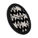 Black White Tiles Circular Plastic Wall clock
