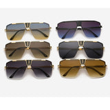 Square Sunglasses Vintage Brand Oversized Rimless Eyewear UV400