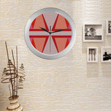 Shades of Red Patchwork Silver Color Wall Clock