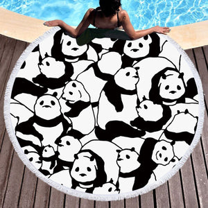 Panda Beach Towels Boho Swimwear Bathing  Blanket