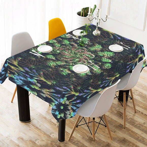 Black Russian Flora Cotton Linen Tablecloth 52