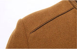 Mens Trench Long Wool Slim Fit Peacoat Double Collar Woolen Coat