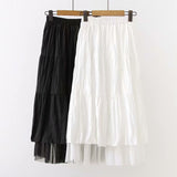 Women Boho High Waist Ruffles Jupe Femme Tulle Long Skirt