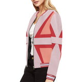 Shades of Red Patchwork All Over Print Bomber Jacket for Women (Model H21)