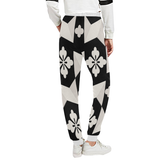 Black White Tiles Women's All Over Print Sweatpants (Model L11)
