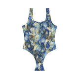 Danube Sparkling Roses Vest One Piece Swimsuit (Model S04)