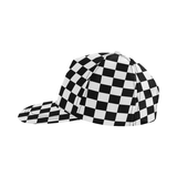 Black White Checkers All Over Print Snapback Hat D