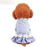 Pet Clothes Striped Frangipani Cardigan Leisure Comfortable Flower Apparel