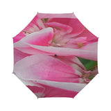 Pretty in Pink Flowers Semi-Automatic Foldable Umbrella (Model U05)