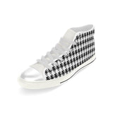 Black White Houndstooth Men’s Classic High Top Canvas Shoes (Model 017)