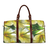 Elegant in Cream Flowers Waterproof Travel Bag/Small (Model 1639)