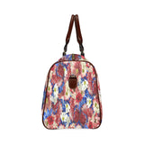 Red White Blue Flora Waterproof Travel Bag/Small (Model 1639)