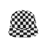 Black White Checkers All Over Print Snapback Hat D
