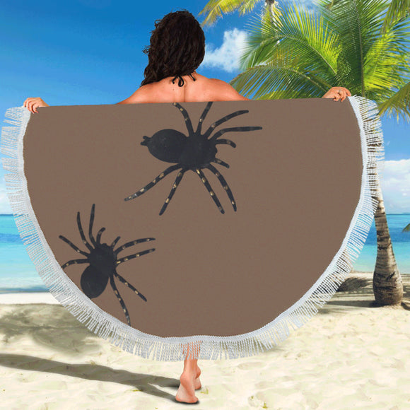 Black Widow Spider Circular Beach Shawl 59