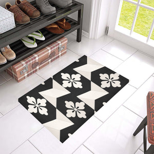 Black White Tiles Azalea Doormat 24" x 16" (Sponge Material)