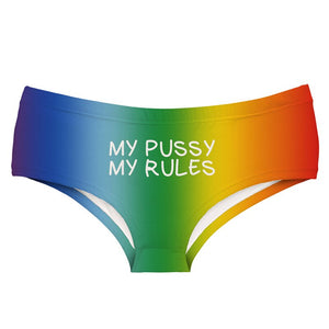 Women Super Soft 3D Panties RAINBOW Funny Print Push Up Underwear