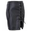 Women's Faux Leather Pencil Bodycon High Waist Lace Up Short Mini A-Line Skirts