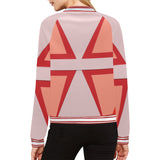 Shades of Red Patchwork All Over Print Bomber Jacket for Women (Model H21)