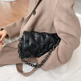 Women Shoulder Quality Thick Metal Chain Purse Handbag Clutch