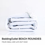 Round Beach Towel Tassel Husky Printed Microfiber Bath Blanket