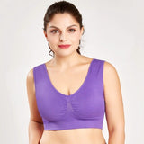 Women's Plus Size Breathable Seamless Bra Push up Big Size Sport Brassiere