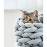 Braided Pet Bed Warming House Soft Nest Kennel Baskets Indoor Sleeping Cave Sofa