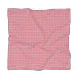 Pink Purple Plaid Poly Scarf