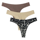 Women 3pcs Ice Silk Thong Panties Briefs Seamless Underwear