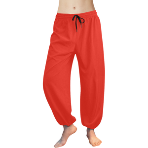Pomegranate Solid Women's All Over Print Harem Pants (Model L18)
