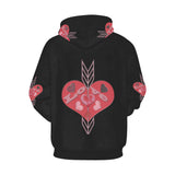 Arrow Through Love Hearts All Over Print Hoodie (for Women)