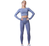 Women Vital Seamless Fitness Leggings Cropped Shirt Sport Suit Set