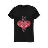 Arrow Through Love Hearts Women's Heavy Cotton Short Sleeve T-Shirt