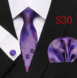 Men's Polyester Floral Pattern Tie Handkerchiefs Cufflinks Set