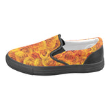 Grenadier Tangerine Roses Women's Unusual Slip-on Canvas Shoes (Model 019)