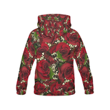 Carmine Roses Women's All Over Print Hoodie (USA Size) (Model H13)