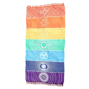 Bohemia Wall Hanging India Mandala Blanket Tapestry Rainbow Stripes