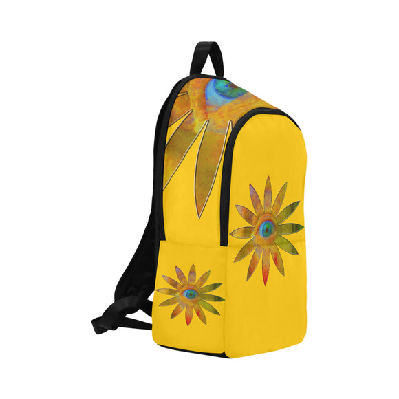 Yellowish Eye Flower Fabric Backpack for Adult (Model 1659)