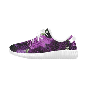 Little Purple Carnations Grus Women's Breathable Woven Running Shoes (Model 022)