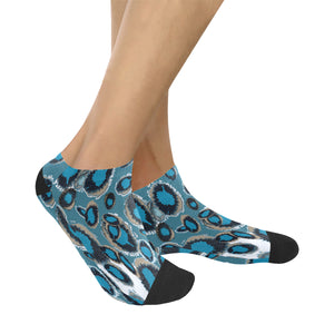 Bluish Smudge Spots Women's Ankle Socks